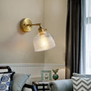 Axyaa Clear Brass Glass LED Wall Lamp with Pull Chain