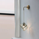 Axyaa Nordic Brass LED Wall Lamp Clear Glass Shade Bathroom Mirror Light