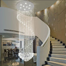 Axyaa Modern Luxury Crystal Chandelier LED Large Staircase Light for Living Room Lobby