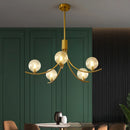 Axyaa Minimalist Acrylic Cover Chandelier Wrought Iron Lighting Fixtures