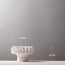 Axyaa White Pleated Petals Ceramic Vase - Handmade Flower Arrangement Home Decoration