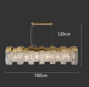 Axyaa Crystal Chandelier, Stair Pendant Light, Modern Living Room Lighting