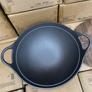 Axya 40cm Cast Iron Double Ear Stir Fryer Wok - Old Style Deep Pot