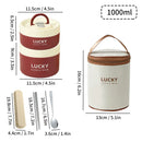 Axyaa Stainless Steel Thermal Lunch Box Set for Kids, Leak-proof Bento Container