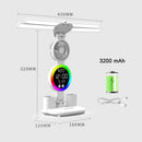 Axyaa Rechargeable Table Lamp with Fan, Clock Display, and LED Reading Light
