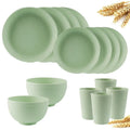 Axyaa Wheat Straw Cutlery Set - Unbreakable Eco-Friendly Kitchen Tableware for Camping and Kids