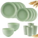 Axyaa Wheat Straw Cutlery Set - Unbreakable Eco-Friendly Kitchen Tableware for Camping and Kids