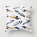 Axyaa White Feather Pillowcase Blue Polyester Cushion Cover for Home Decor