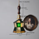 Axyaa Vintage LED Pendant Light with Wood, Copper & Glass Lampshade
