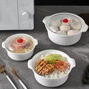 Axyaa Round Microwave Lunch Box Set with Lid for Fresh Food Storage