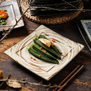 Axyaa Ceramic Square Dessert Plate for Restaurant Snack Barbecue Sushi