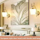 Nordic Deer Head LED Wall Light by Axyaa - Modern Iron Art Home Decor