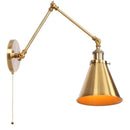 Axyaa Iron Gold LED Wall Lamp with Long Arm for Dining Living Room