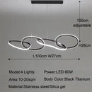 Axyaa LED Pendant Light Stainless Steel Modern Chandelier for Dining Kitchen Island