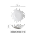 Axyaa White Ceramic Plate Set for Dining and Kitchen, Irregular Design, Durable Structure