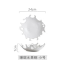 Axyaa White Ceramic Plate Set for Dining and Kitchen, Irregular Design, Durable Structure