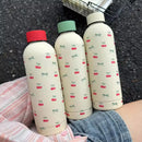 Axyaa Kawaii Cherry Thermos Bottle 500ml Stainless Steel Tumbler Gym Water Bottle