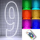 Axyaa 30" Tall LED Neon Numbers 0-9 Birthday Party Decoration Sign