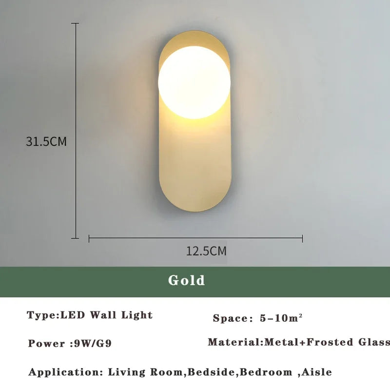 Axyaa Nordic LED Wall Lamp - Elegant Indoor Lighting for Bedroom & Living Room