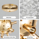 Axyaa Crystal Ceiling Chandelier: 3 Color Dimming LED Pendant Light for Bedroom & Living Room