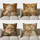 Axyaa Snowman Bokeh Lights Pillow Cover for Sofa, Bedroom, Car.