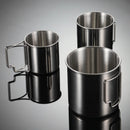 Axyaa Stainless Steel Outdoor Water Cup with Folding Handle