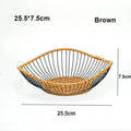 Axyaa Vine Woven Iron Fruit Plate, 6 Styles Vegetable Drain Basket for Bedroom & Bathroom