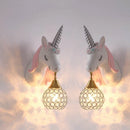 Axyaa Nordic Unicorn Wall Lamp Kids Bedroom Sconce Light Fixtures