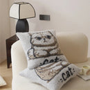 Axyaa Cute Cat Polyester Blend Pillow Cover and Blanket Shawl Blanket
