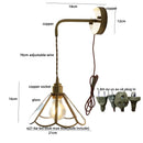 Axyaa Nordic LED Wall Lights Adjustable Stair Fixtures Copper Pull Chain Clear Flower Acrylic Wall Lamp