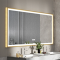 Axyaa LED Aluminum Frame Mirror: Large Wall Mount, Anti-Fog, Dimmable Front Light, 3 Colors