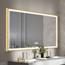 Axyaa LED Aluminum Frame Mirror: Large Wall Mount, Anti-Fog, Dimmable Front Light, 3 Colors