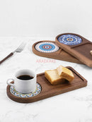 Axyaa Solid Wood Breakfast Tray Walnut Dried Fruit Dim Sum Bread Western Food Tray