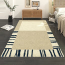 Axyaa French Retro Striped Bedside Carpet Cream Rug for Bedroom and Living Room