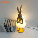 Axyaa Resin Rabbit Table Lamp - Designer Bedside Lamp for Home Living Room Decor