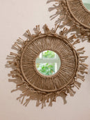 Axyaa Boho Macrame Round Wall Mirror Home Decor