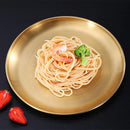 Axyaa Stainless Steel Buffet Plates - Korean Style Durable Shallow Dishes