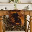 Axyaa Halloween Skull Motorcycle Table Runner Farmhouse Dining Decor Washable Long Cloth