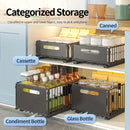 Axyaa Foldable Sliding Storage Basket: Under Cabinet Organizer for Home & Kitchen