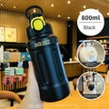 Axyaa Insulated Straw Cup: Portable 316 Stainless Steel, Large Capacity for Sports & Students