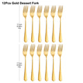 Axyaa Gold Dessert Fork Set Stainless Steel Coffee Ice Cream Cake Forks Black Cutlery