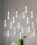 Axyaa Gold Crystal Water Drop Pendant Light - Luxury LED Indoor Lighting