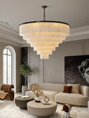 Axyaa Black Alabaster LED Chandelier for Living Dining Room