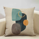 Axyaa Geometric Lines Pattern Art Decoration Cushion Cover 45x45cm Linen