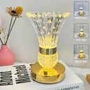 Axyaa Crystal LED Vase Table Lamp - USB Charging, Touch Switch, Tricolor Dimming