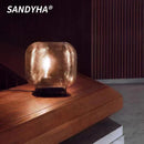 Axyaa Nordic Glass LED Floor Lamp - Elegant Oval Design for Home Decor