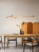 Axyaa Modern Ash Wood LED Pendant Lights Dimmable for Indoor Decoration