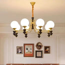 Axyaa Magic Bean LED Chandelier Walnut Wood Pendant Lamp for Living Room