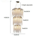 Axyaa Metal Chain Luxury Chandelier | Nordic Design Island Fixture for Living Room & Hotel Lobby