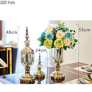 Axyaa Retro Glass Vase Set: European Antique Home Decor Floral Ornaments